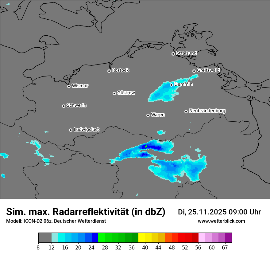 Modellkarten Simuliertes Radarbild