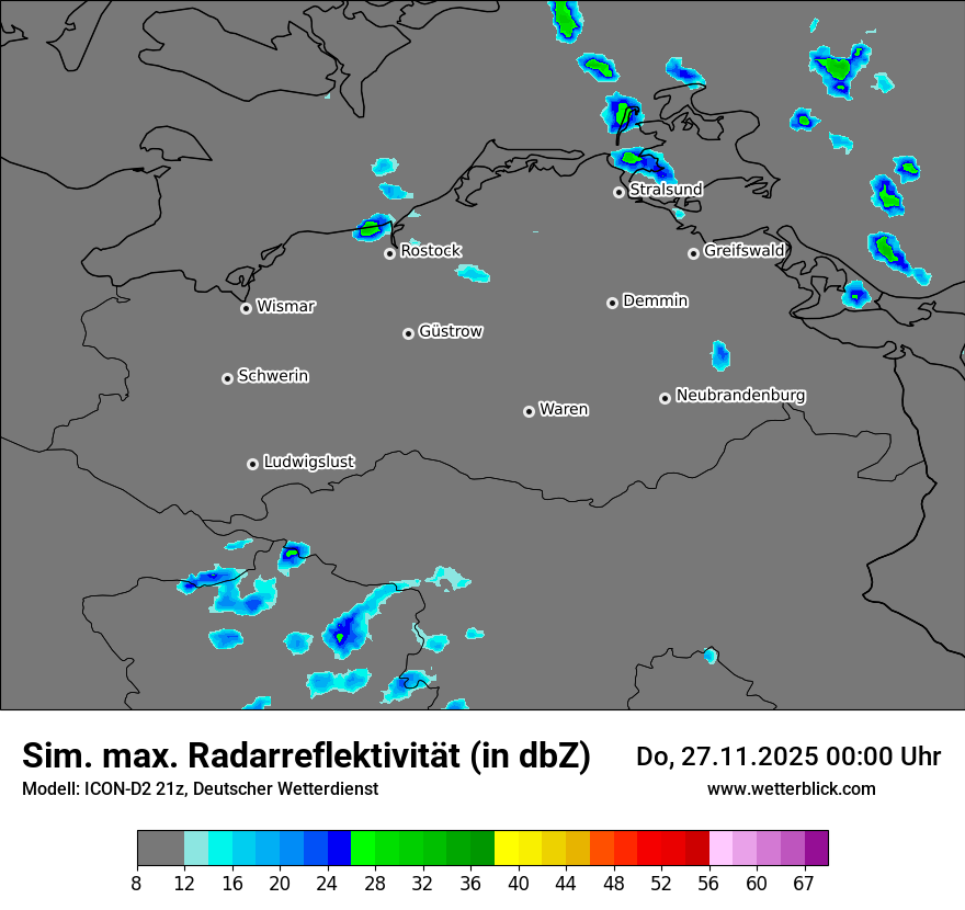Modellkarten Simuliertes Radarbild
