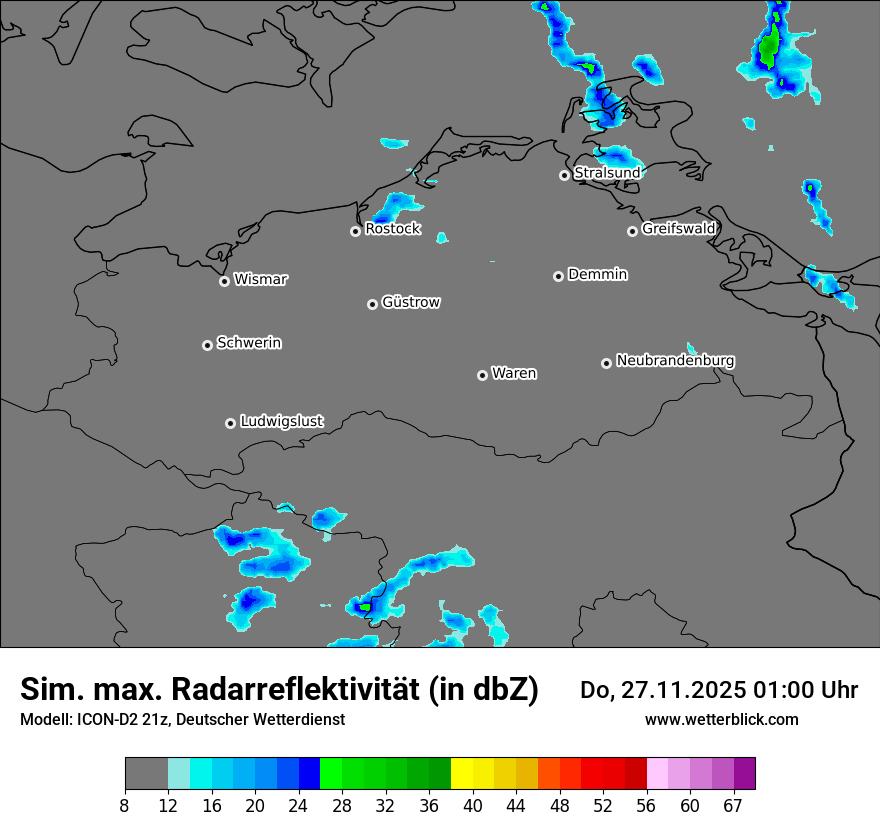 Modellkarten Simuliertes Radarbild