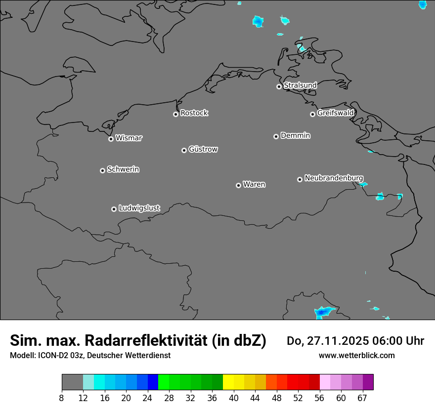 Modellkarten Simuliertes Radarbild