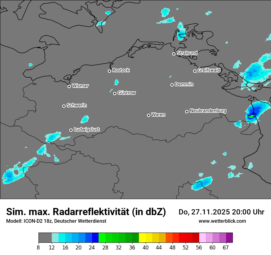 Modellkarten Simuliertes Radarbild
