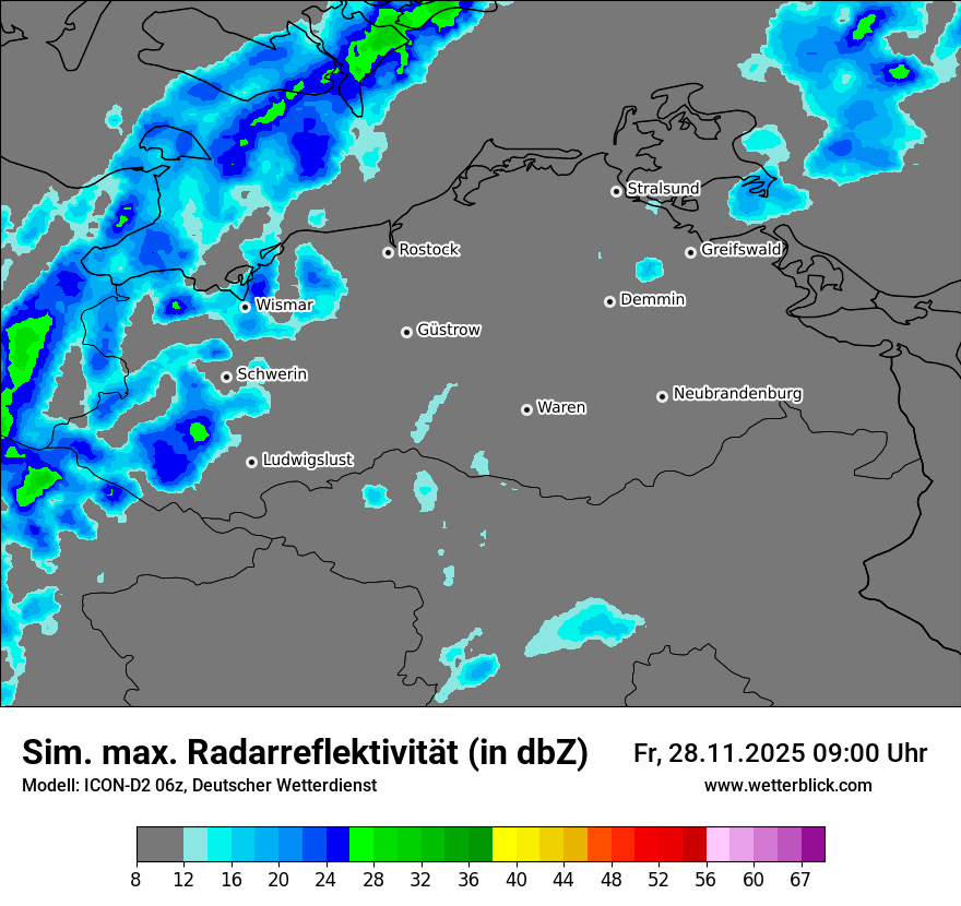 Modellkarten Simuliertes Radarbild