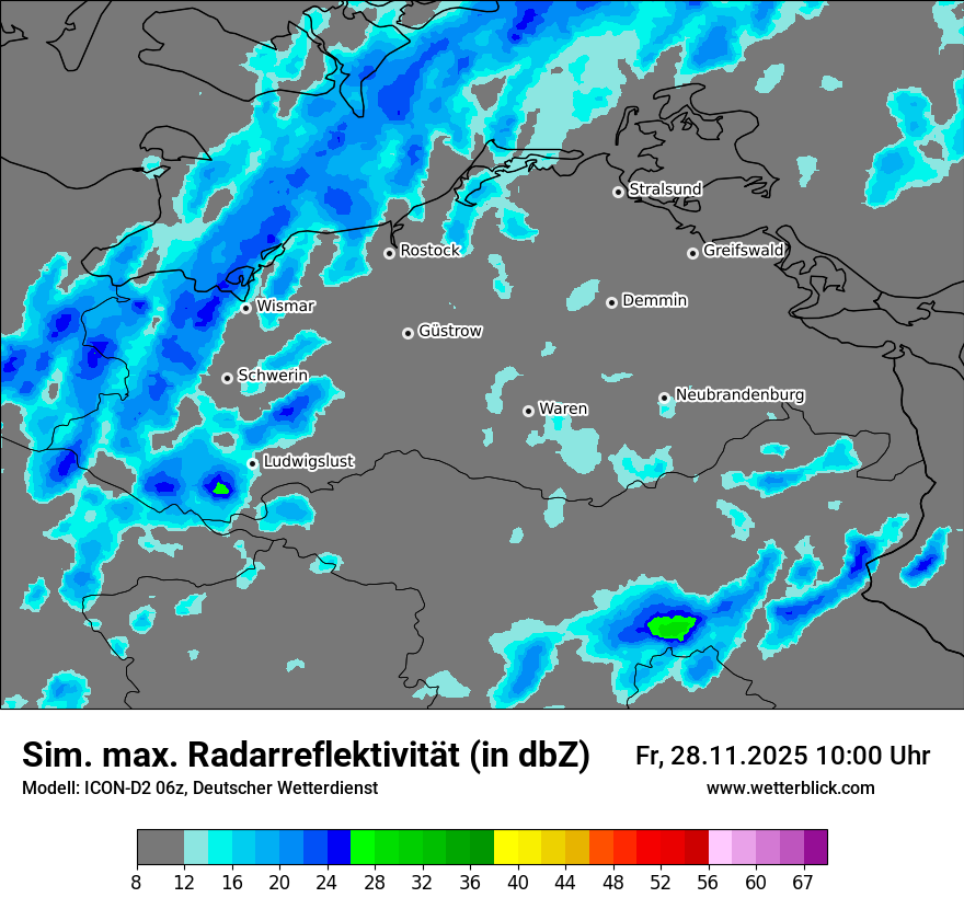 Modellkarten Simuliertes Radarbild