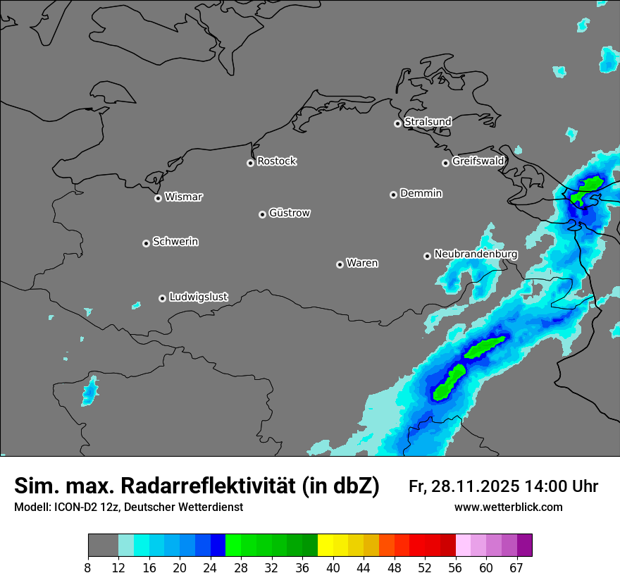 Modellkarten Simuliertes Radarbild