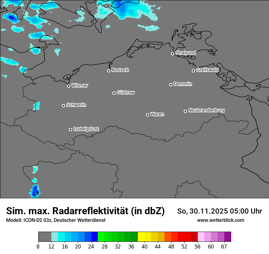Modellkarten Simuliertes Radarbild