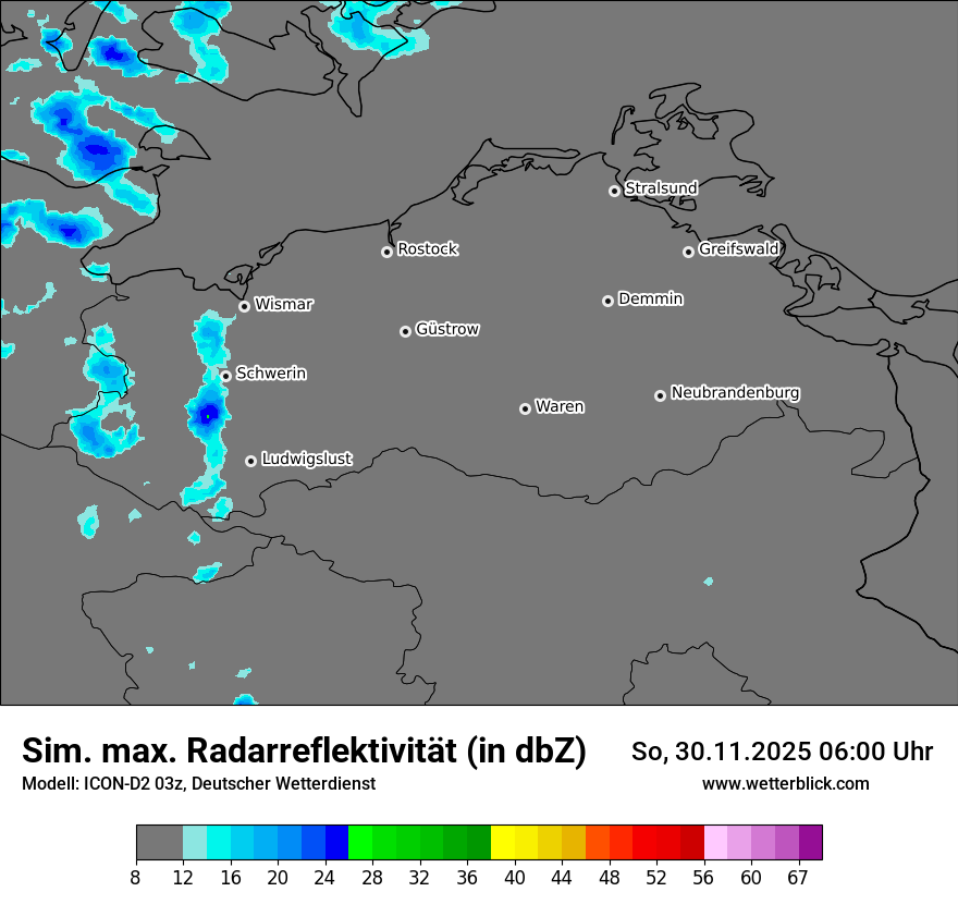 Modellkarten Simuliertes Radarbild