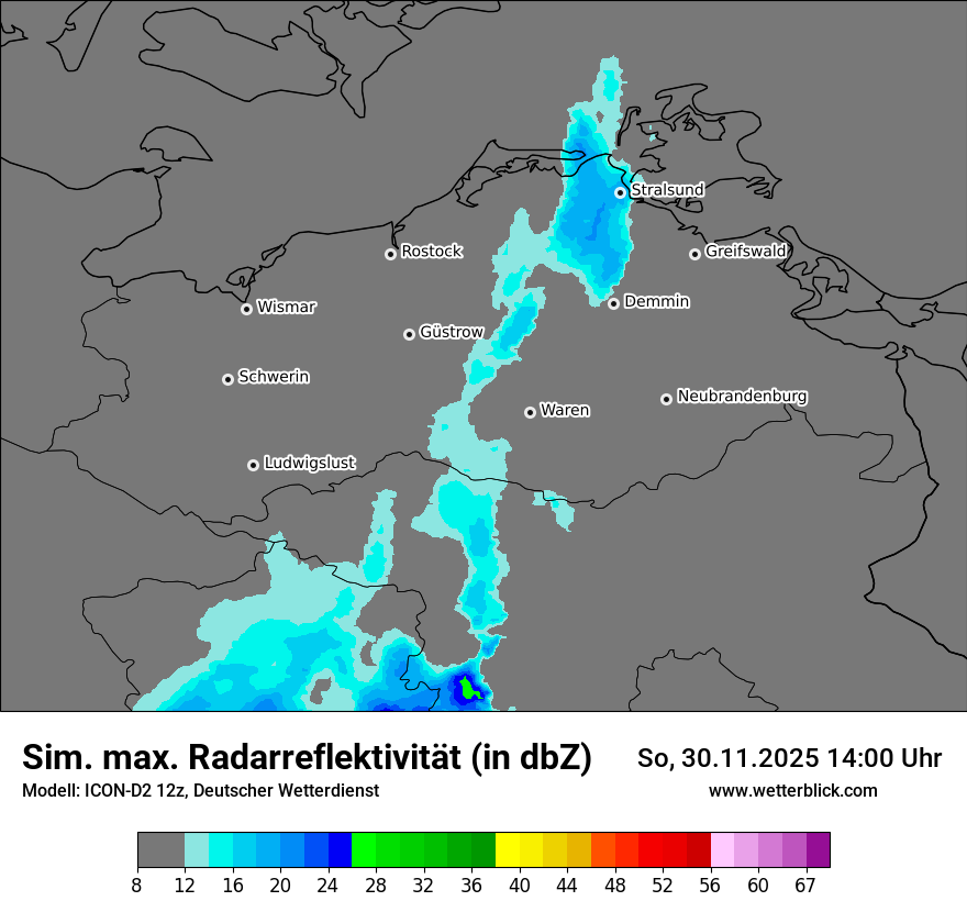 Modellkarten Simuliertes Radarbild