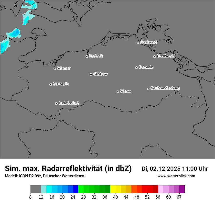 Modellkarten Simuliertes Radarbild