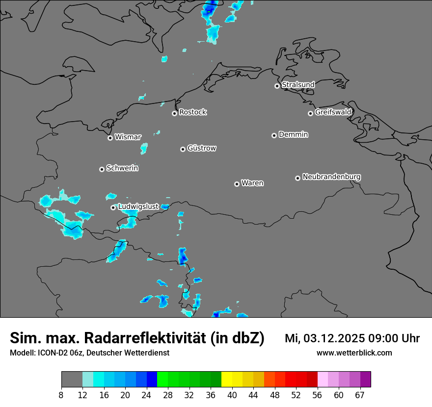 Modellkarten Simuliertes Radarbild