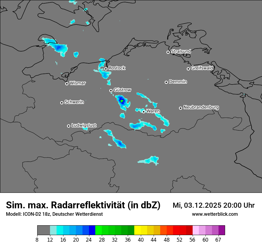 Modellkarten Simuliertes Radarbild