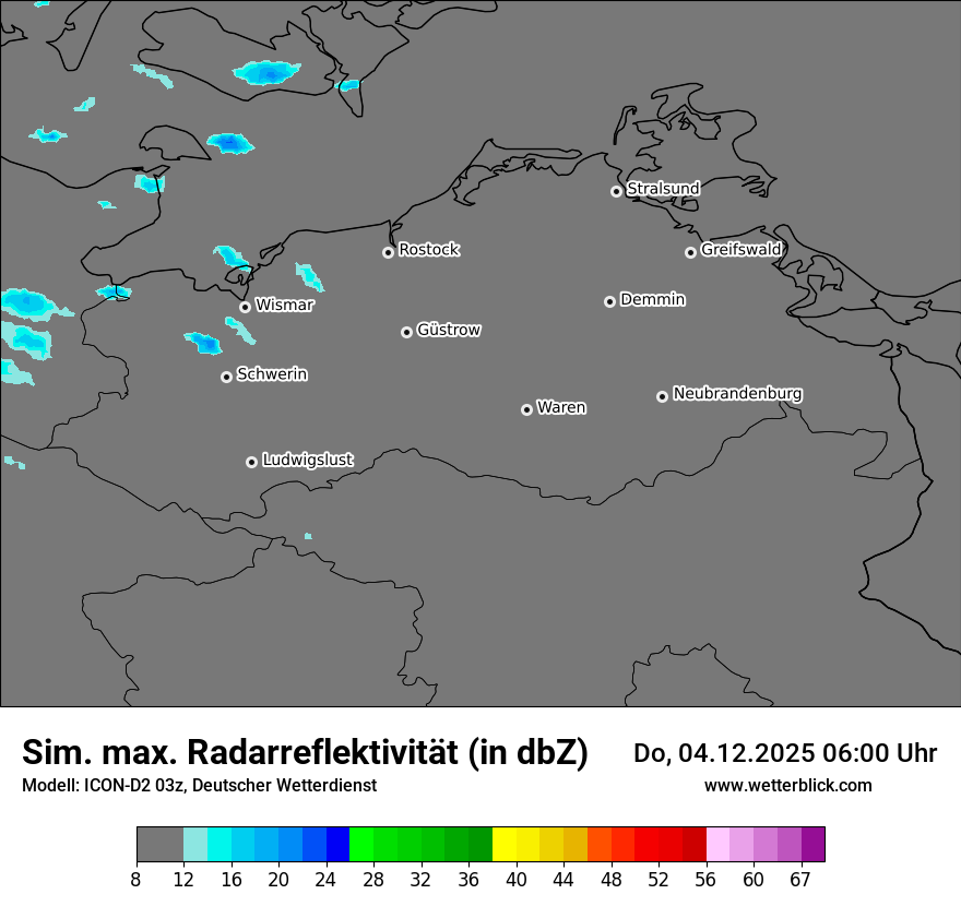 Modellkarten Simuliertes Radarbild