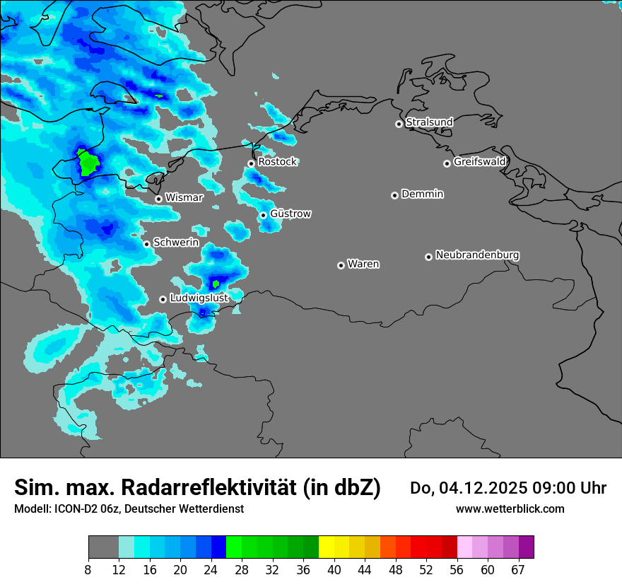 Modellkarten Simuliertes Radarbild