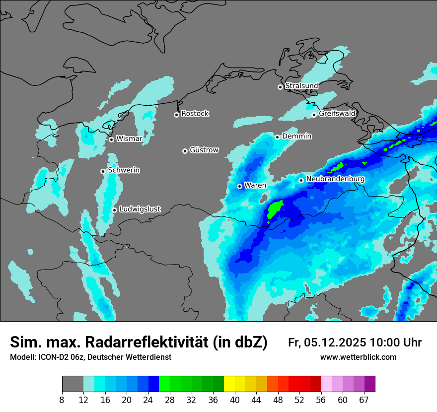 Modellkarten Simuliertes Radarbild