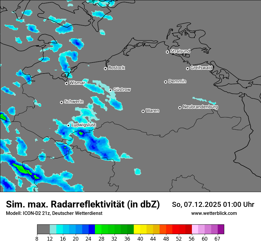 Modellkarten Simuliertes Radarbild