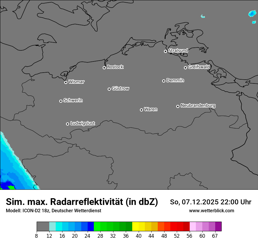 Modellkarten Simuliertes Radarbild