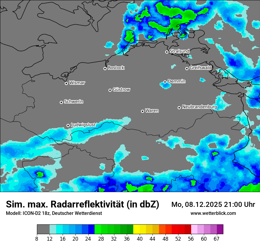 Modellkarten Simuliertes Radarbild