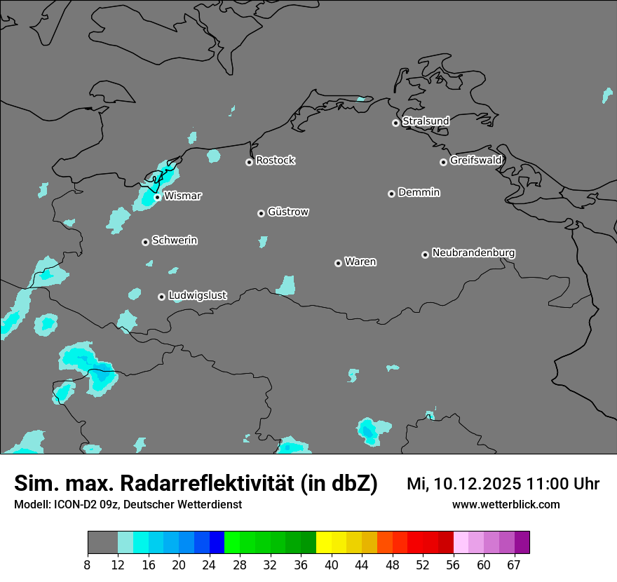 Modellkarten Simuliertes Radarbild