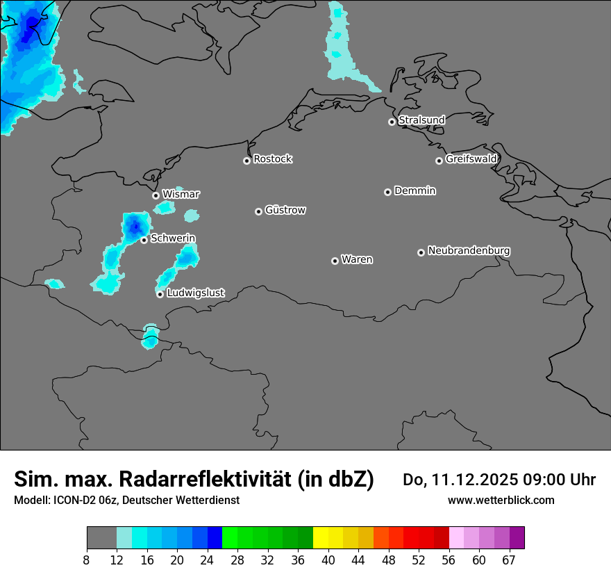 Modellkarten Simuliertes Radarbild