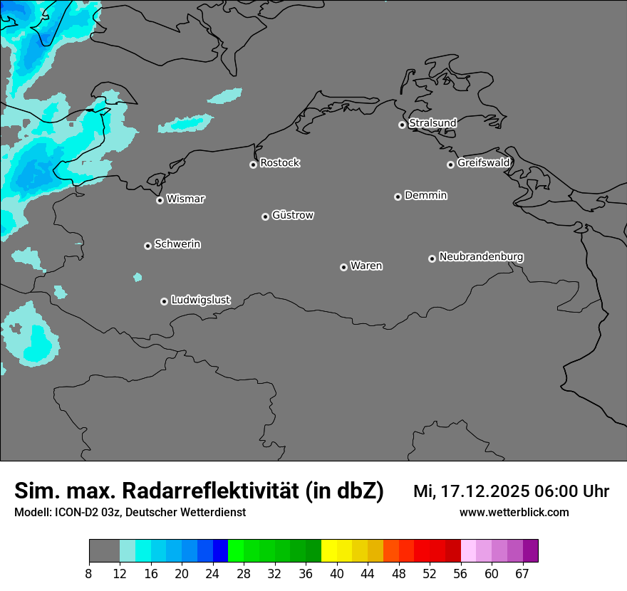 Modellkarten Simuliertes Radarbild