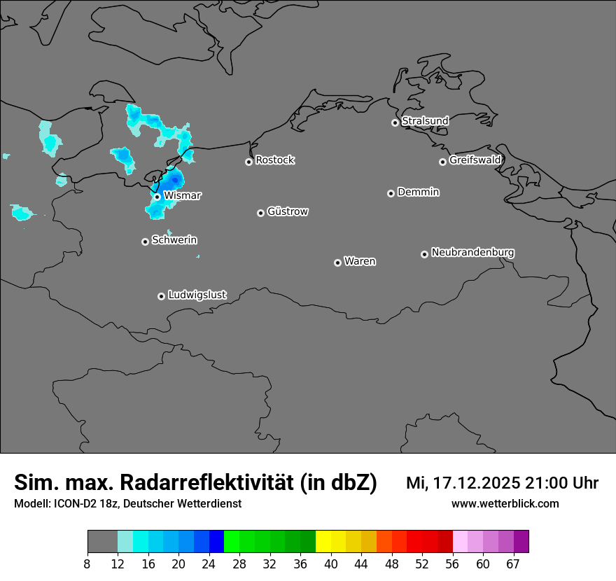 Modellkarten Simuliertes Radarbild