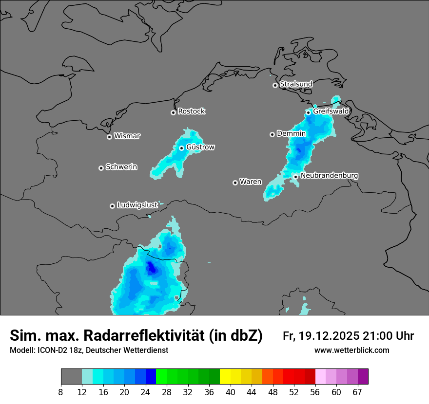 Modellkarten Simuliertes Radarbild