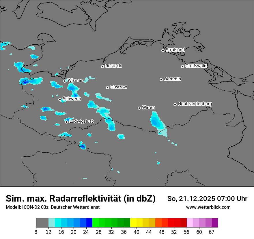Modellkarten Simuliertes Radarbild