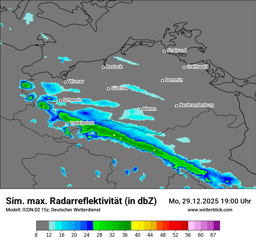 Modellkarten Simuliertes Radarbild