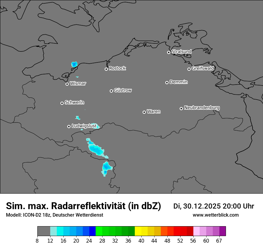 Modellkarten Simuliertes Radarbild
