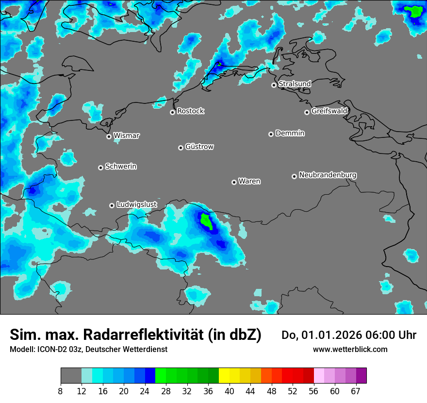 Modellkarten Simuliertes Radarbild