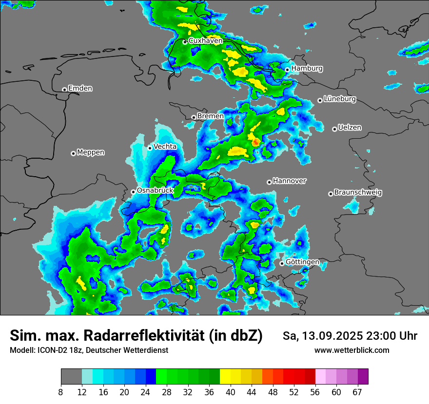 Modellkarten Simuliertes Radarbild