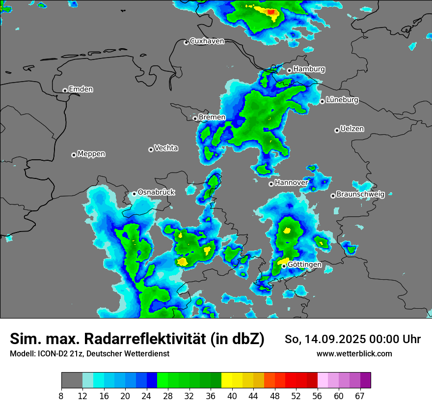 Modellkarten Simuliertes Radarbild