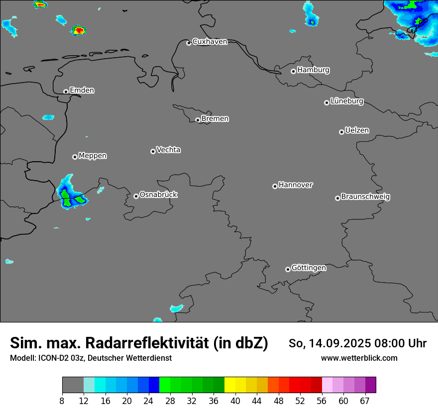 Modellkarten Simuliertes Radarbild