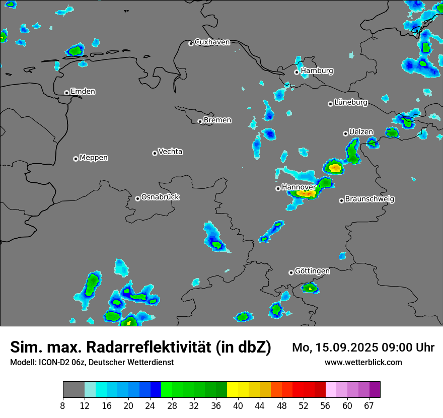 Modellkarten Simuliertes Radarbild