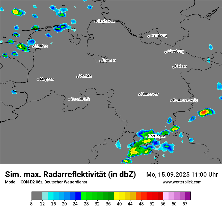 Modellkarten Simuliertes Radarbild