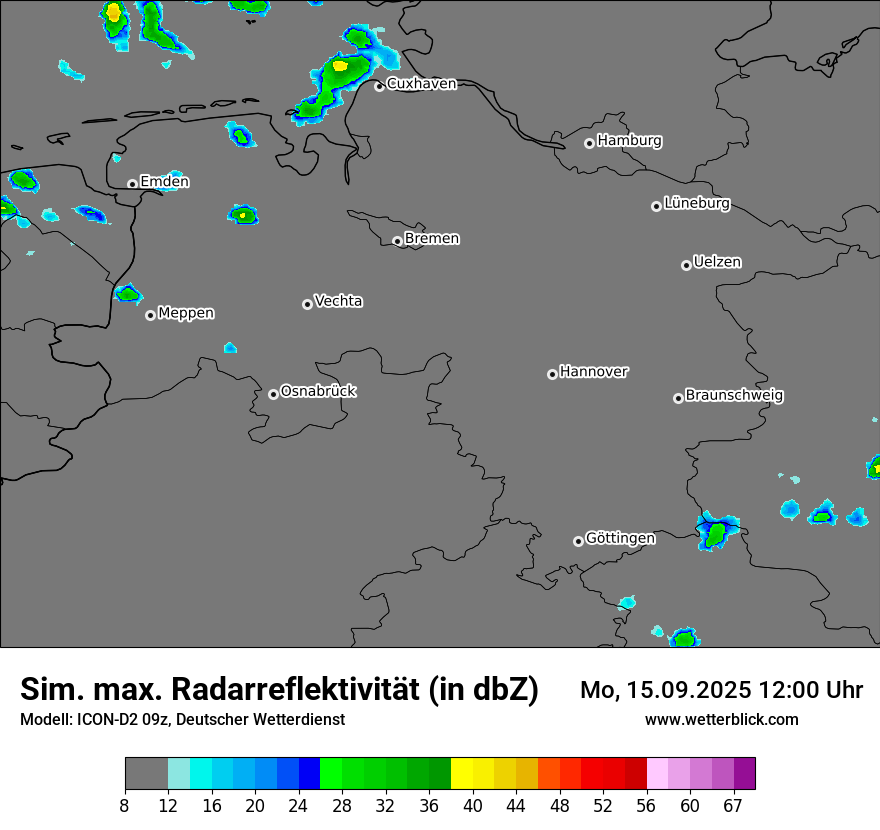 Modellkarten Simuliertes Radarbild