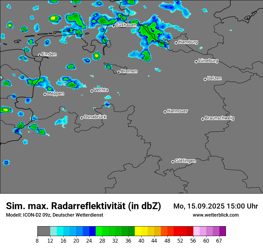 Modellkarten Simuliertes Radarbild