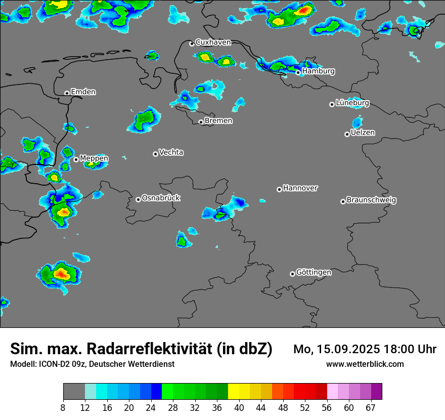 Modellkarten Simuliertes Radarbild