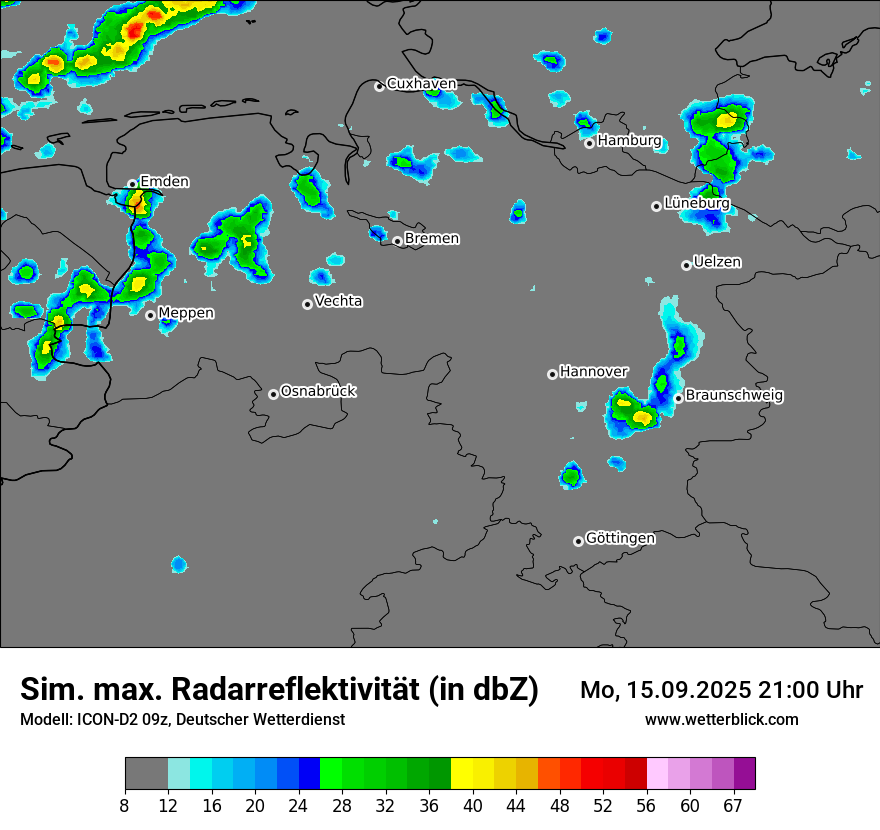 Modellkarten Simuliertes Radarbild