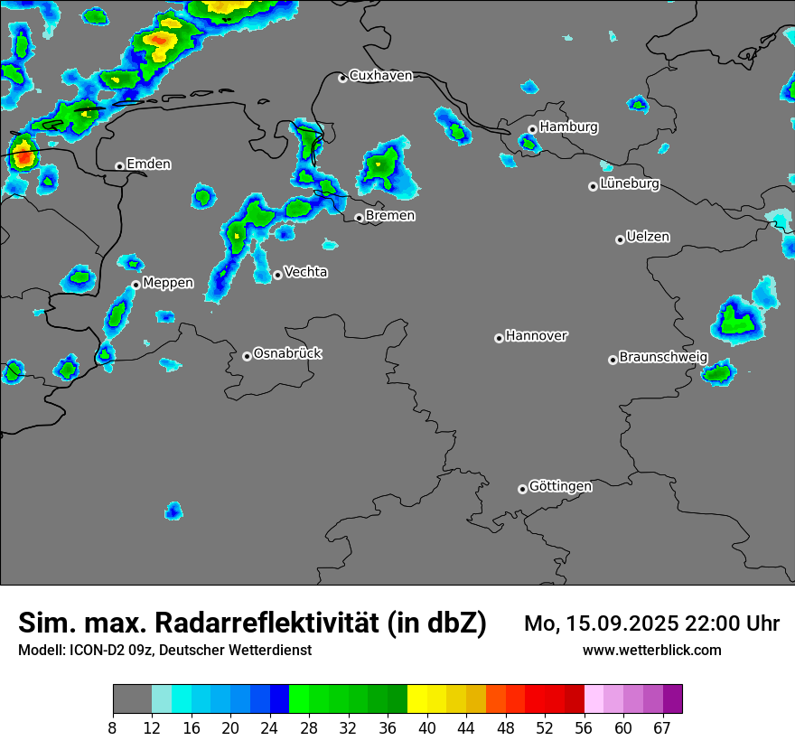 Modellkarten Simuliertes Radarbild