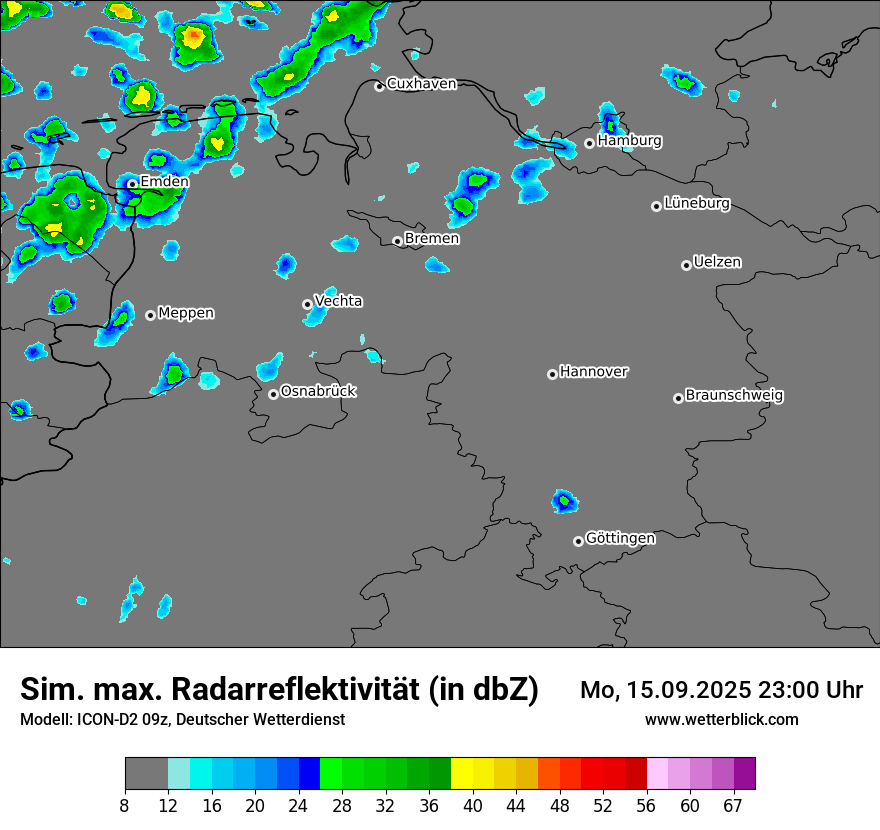 Modellkarten Simuliertes Radarbild