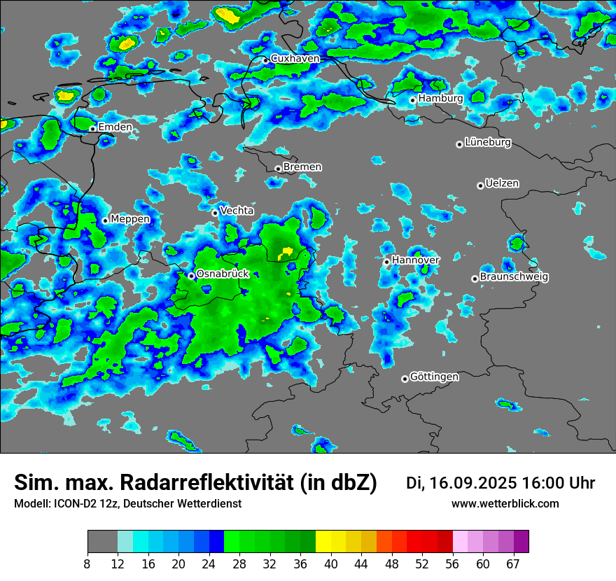 Modellkarten Simuliertes Radarbild