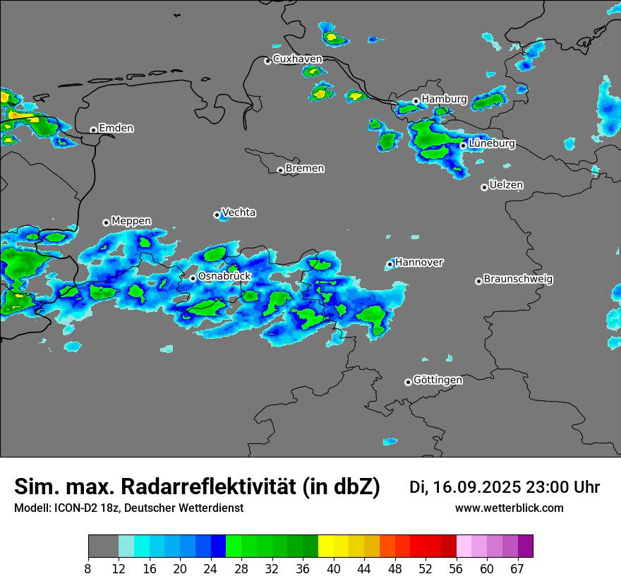 Modellkarten Simuliertes Radarbild