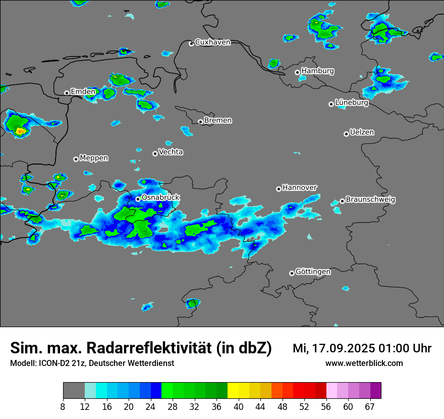 Modellkarten Simuliertes Radarbild