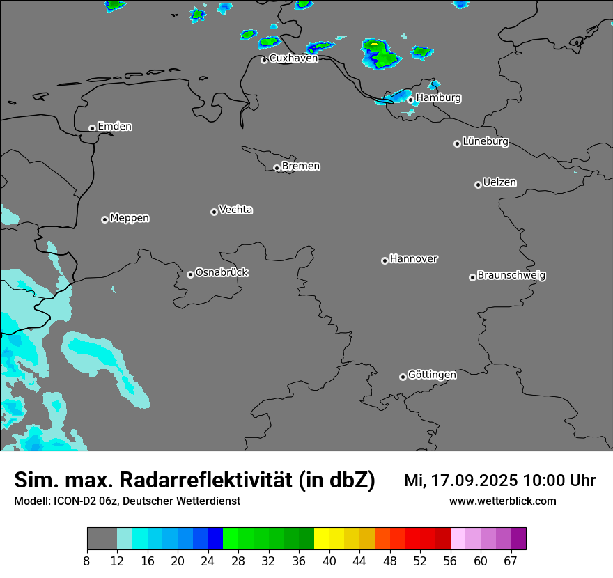 Modellkarten Simuliertes Radarbild