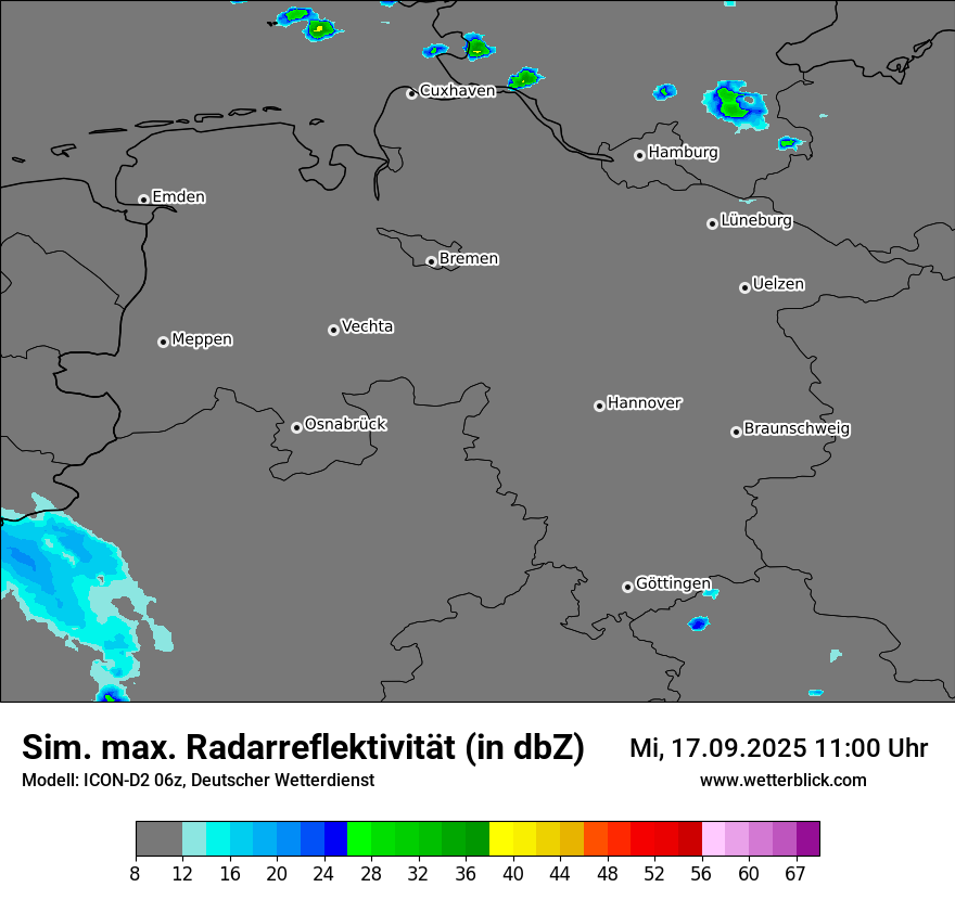 Modellkarten Simuliertes Radarbild