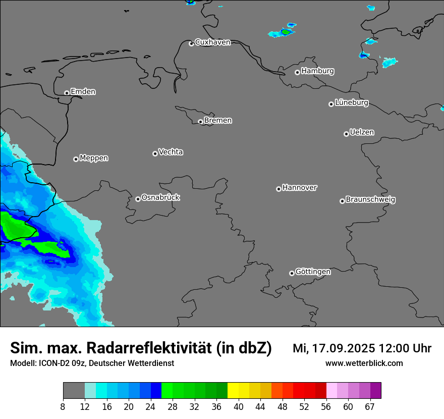 Modellkarten Simuliertes Radarbild