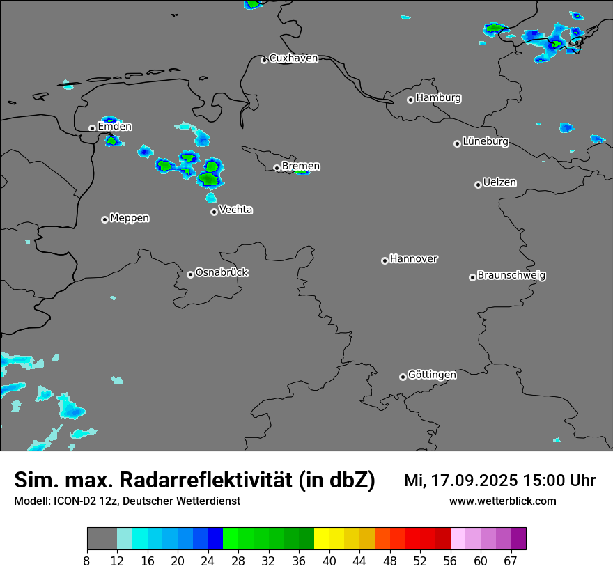 Modellkarten Simuliertes Radarbild
