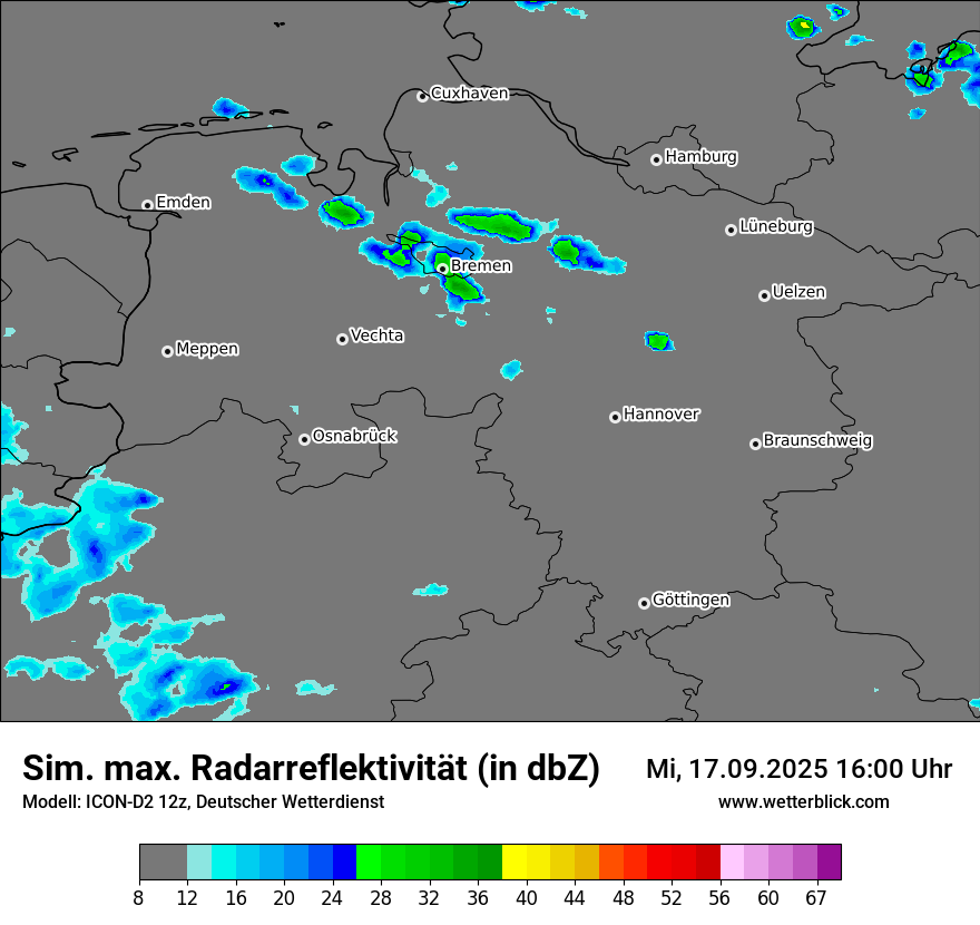 Modellkarten Simuliertes Radarbild