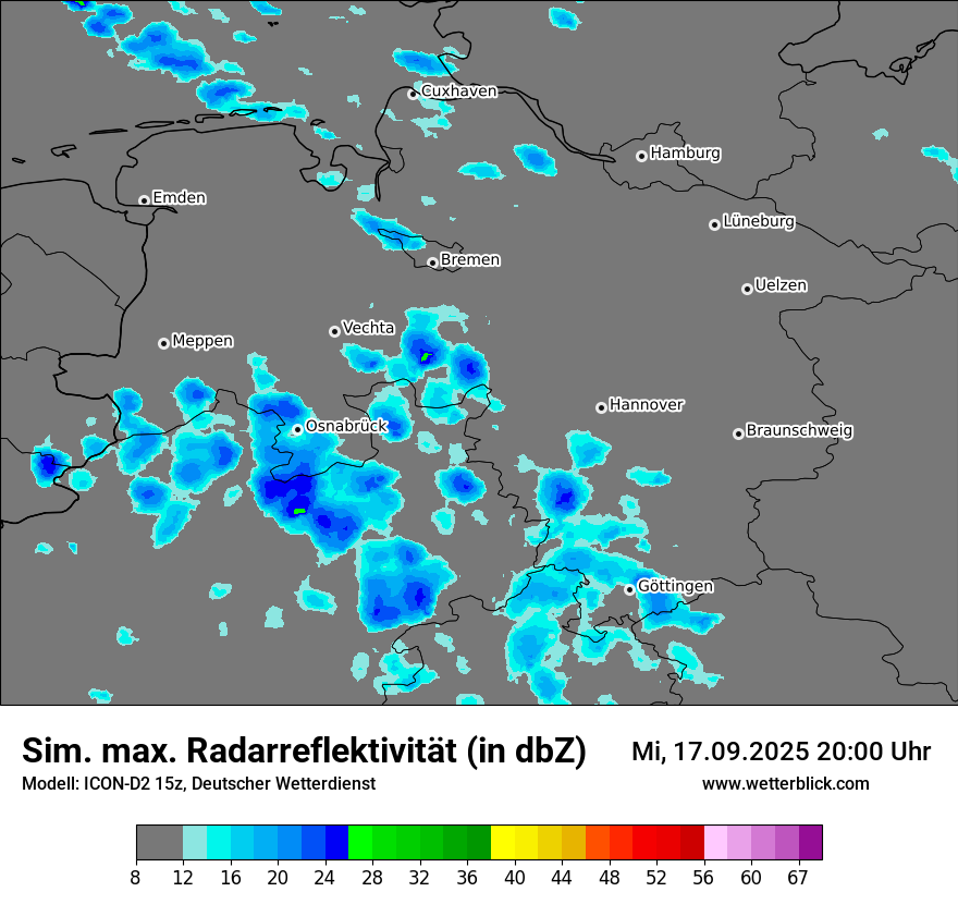 Modellkarten Simuliertes Radarbild