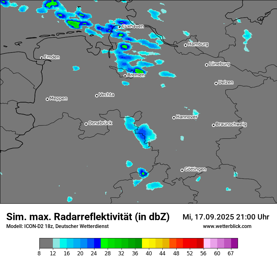 Modellkarten Simuliertes Radarbild